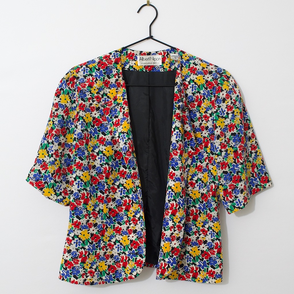 VINTAGE Albert Nipon Floral Jacket Blazer 80s/90s